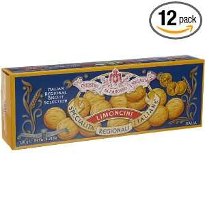 Del Chiostro Limoncini Cookies, 4.24 Ounce Boxes (Pack of 12)  