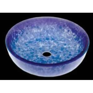  Vessel Sinks, Blue Crystal, Blue/White Glass, Fountain Style Vessel 