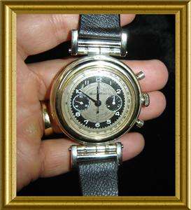 CUBA STERLING Circa 1940s Cuervo y Sobrinos Chronograph Wristwatch