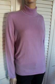 Charter Club Purple 2 ply 100% Cashmere Turtleneck Sweater M Medium 