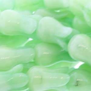 Jade  Tulip Plain   16mm Height, 25mm Width, Sold by 16 Inch Strand 