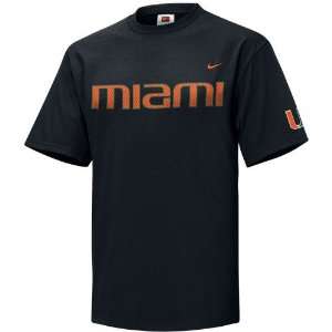   Miami Hurricanes Black Baseball Program T shirt