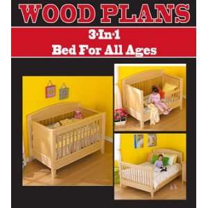  3 IN 1 BED WOODWORKING PAPER PLAN PW10057