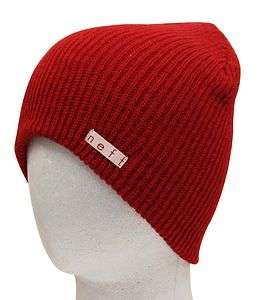   Neff Daily Knit Slouch Red Stretch Beanie Hat Skull Skate/Snowboard DC