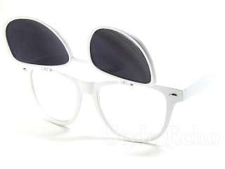 Flip Up Mirrored and Clear Lens Wayfarer Sunglasses  