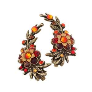  Scintillating Clip on Earrings Designed with Hand Painted Flowers 