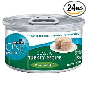   ONE Cat Food Classic Turkey Recipe Premium Pate, 3 Ounce (Pack of 24