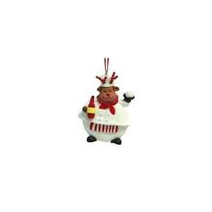    3.5 Chubby Reindeer Chef Christmas Ornament