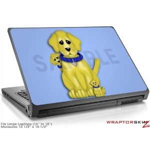  Large Laptop Skin   Puppy Dogs on Blue by WraptorSkinz 