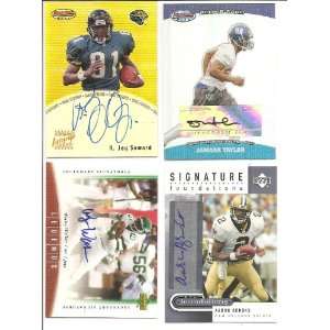  4 Card Lot of Authentic Autographed NFL Cards 