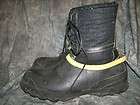 VINTAGE 50s STEP A LONG WOOL FELT WORK BOOTS w/ LACROSSE GALOSHES, 10