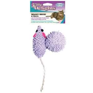  Vo Toys Shaggy Mouse and Ball 2pcs/pack Assorted Colors 
