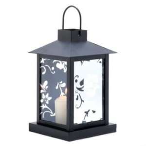  Mirrored Floral Candle Lantern