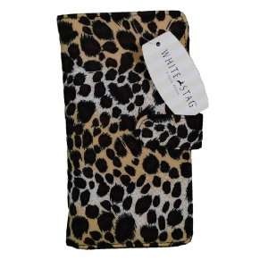  White Stag Womens Check Book Wallet Leopard Print