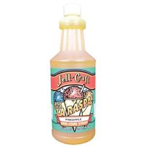  Jell Craft Pineapple Sno Cone Syrup Quart #10208 Patio 