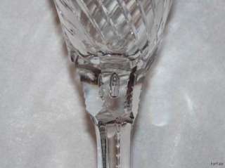 Vintage Zipper Cut Bubble Stem Water Goblet Cut Glass  