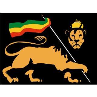  Lion of Judah Jamaican Flag Regal Rasta Lion Sticker 