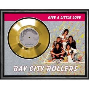  Bay City Rollers Give A Little Love Framed Gold Record 
