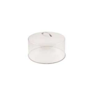     12 in Round Cake Cover, Clear With Chrome Handle