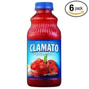 Clamato Juice, 32 Ounce Bottles (Pack of 6)  Grocery 