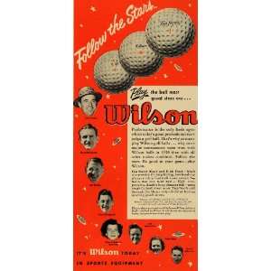  1951 Ad Wilson Golf Balls Snead Mangrum Harrison Berg 