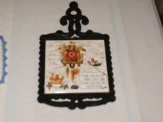   black metal and tile Enesco Christian prayer tile trivet  