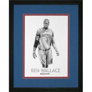  Ben Wallace Detroit Pistons 8.5x11 Framed Print Sports 