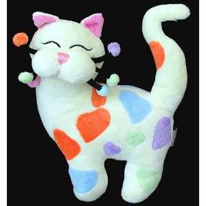   Whimsy Clay Sweetie Cat Plush Toy Multi Colored Hearts Toys & Games