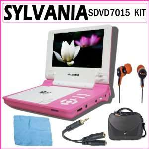   Inch Portable DVD Player in Pink + Accessory Kit Electronics