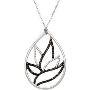   Silver 1/5 Ct Tw Genuine Black Spinel Diamond Necklace Jewelry