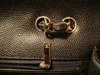 100% Authentic, beautiful CHANEL Black Caviar Leather Classic Jumbo 