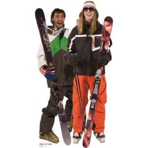  Jonny & Lou 2 Cheap Ski Movie Cardboard Cutout Standee 