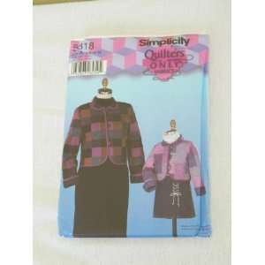  Simplicity 5818 Quilters Only Woman Girl Jacket Pattern 
