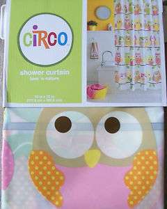 Circo Love N Nature Owl Shower Curtain PEVA Vinyl 70 x 72   NIP  