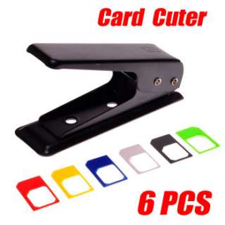 SIM Card Cutter+6 Micro SIM Adapter For iPhone4G 4 Gen Matt Black 
