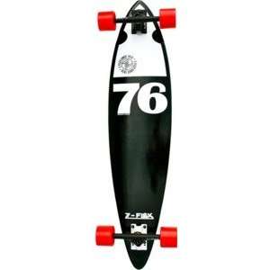  Z Flex 76 Logo Black Complete Longboard Skateboard   9 x 