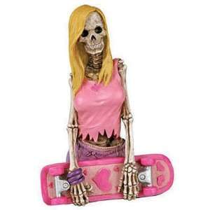  Skater Girl Skeleton Figure Sculpture Collectible NEW 