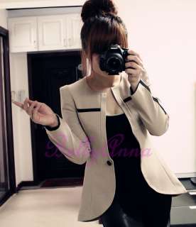 Womens Elegant OL High Quality Slim Fit Tuxedo Blazer Jacket Suit Coat 
