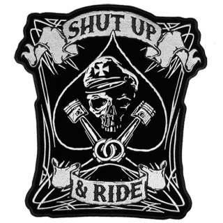 SHUT UP & RIDE Awesome Funny Cool BIKER BACK Vest Patch  