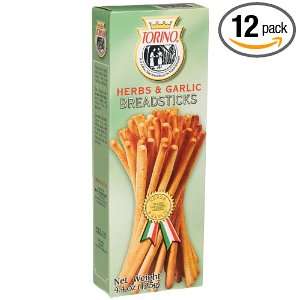 Torino Herbs & Garlic Regular Breadsticks, 4.4 Ounce Boxes (Pack of 12 