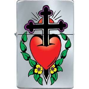 Heart & Cross Refillable Metal Lighter ZP 0148  Sports 