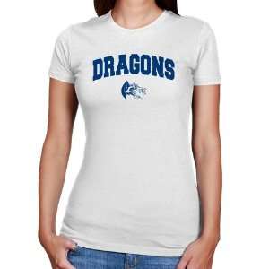  NCAA Drexel Dragons Ladies White Logo Arch Slim Fit T 
