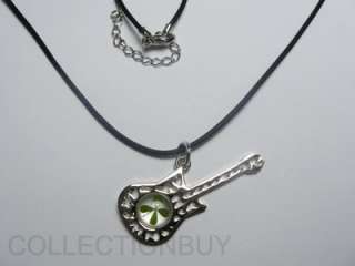 Lucky clover Four Leaf clover Guitar necklace pendant#3  