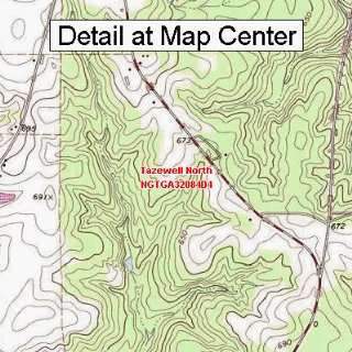  USGS Topographic Quadrangle Map   Tazewell North, Georgia 