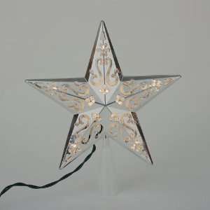  5 Point Silver Star Christmas Tree Topper