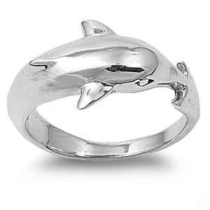  Sterling Silver High Polish Dolphin Ring Size 6 Jewelry