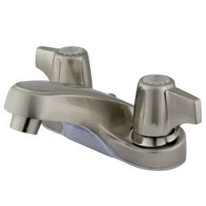  + American Twin Canopy Handles 4 Inch Centerset Faucet, Satin Nickel