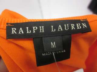 RALPH LAUREN BLACK LABEL Orange Sleeveless Dress Sz M  