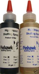 Pinhawk Shafting Epoxy 1/2 Pint(Two 4 oz.bottles) Black  