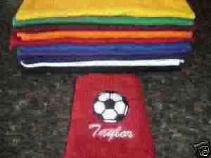 Soccer Towel      Embroidered Personalized 11x18 NEW  